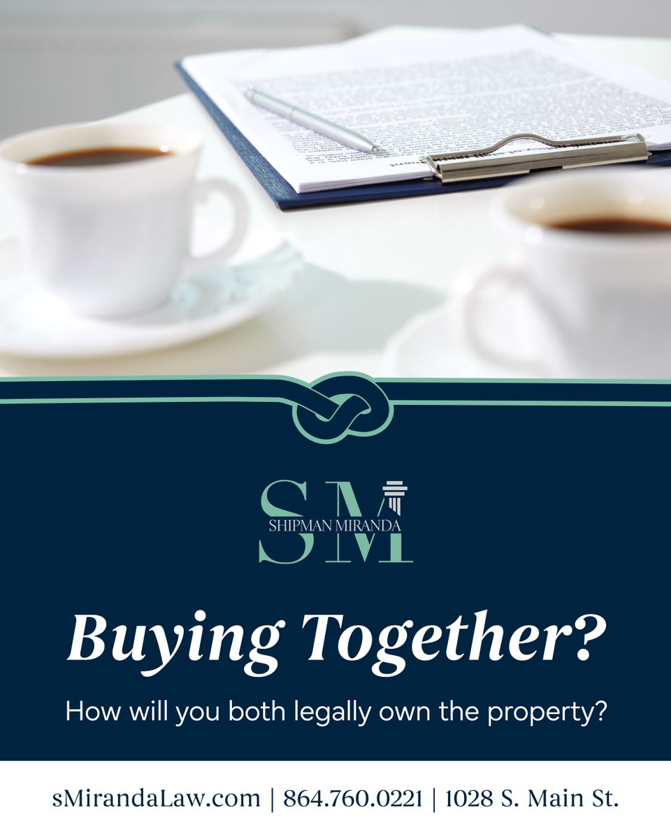 ShipMirandaLaw's tweet photo. Buying a home together is a major milestone. From ownership choices to closing details, Shipman Miranda provides guidance to help protect your investment.

https://t.co/SO2PNLom28

#ShipmanMirandaLaw #LawyerLife #Lawyer #Attorney #Legal #SCLaw #RealEstate #RealEstateLaw https://t.co/2Abpuxt72j