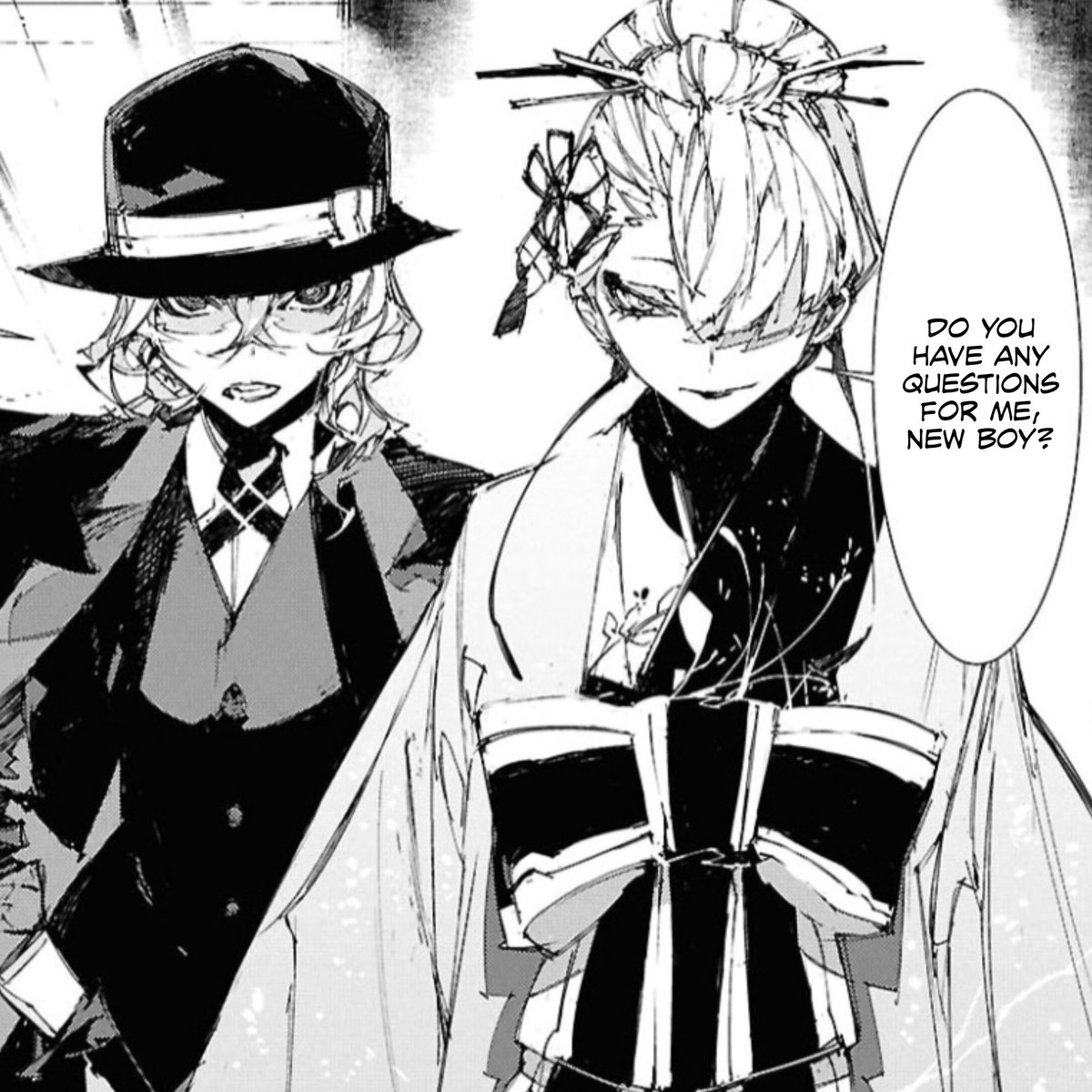 snowykolya's tweet photo. i don’t get why some people describe kouyou as chuuya’s mother figure when they were both in their teens with a 4 year age gap https://t.co/Hq7d9FhQUm