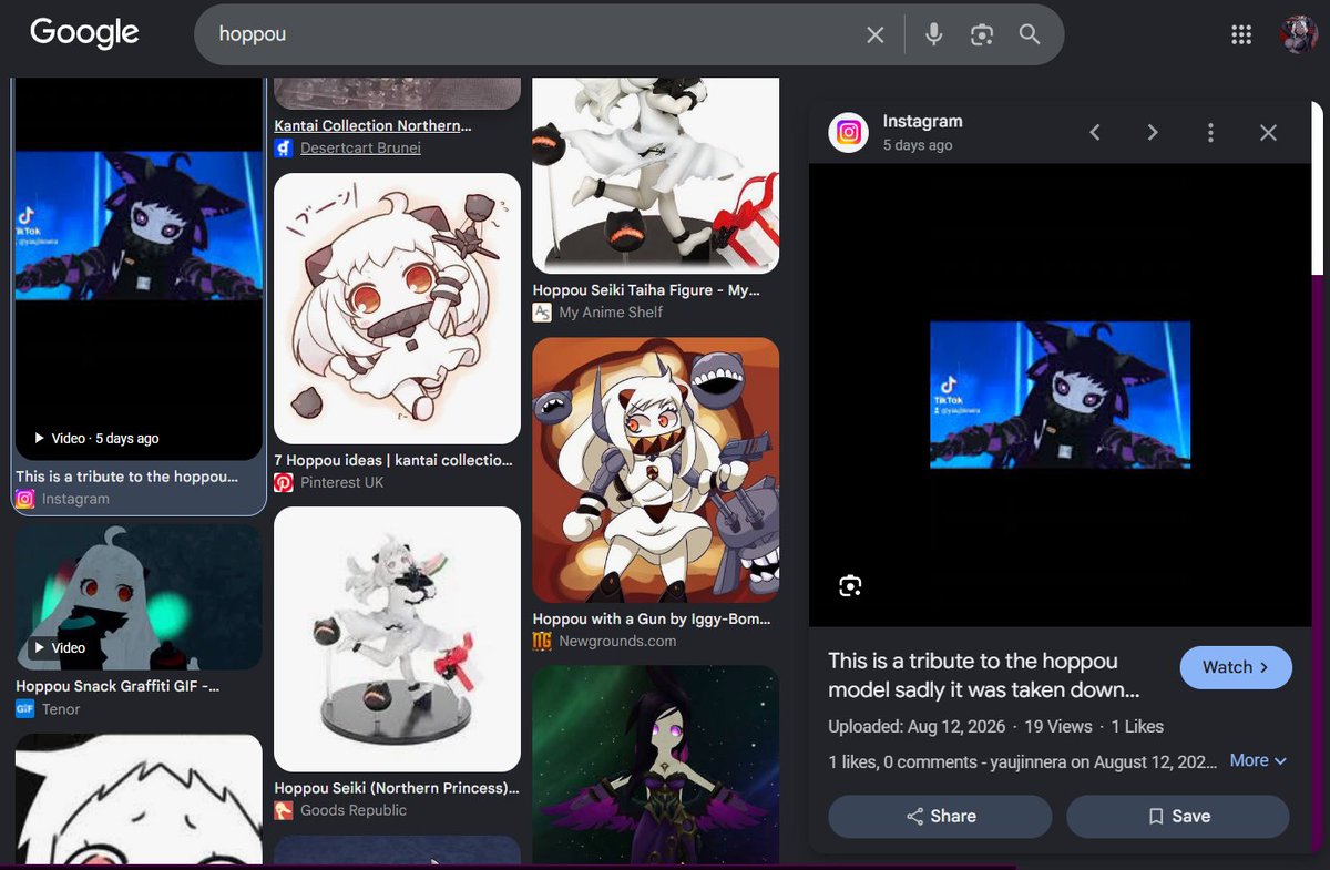 Yaujinnera's tweet photo. Was looking for new or older hoppou that could be in any site avi or mods till I found the vid of my vid I posted  to find the instagram I hardly post but been trying to use as much as possible to keep up with posting as back up wat luck is this???!!!!! https://t.co/8bCBBs8IdA