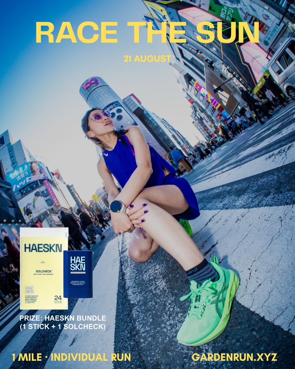gardenrun's tweet photo. Sammi's back. You know what that means 😈

Race the Sun. 1 mile. Your fastest time.

Unlimited attempts. Only your best counts.

All finishers enter to win a HAESKN bundle with the top times getting bonus entries.

Let's see what you've got.

Registration open. Starts Aug 21 👇 https://t.co/rbywgayBc6