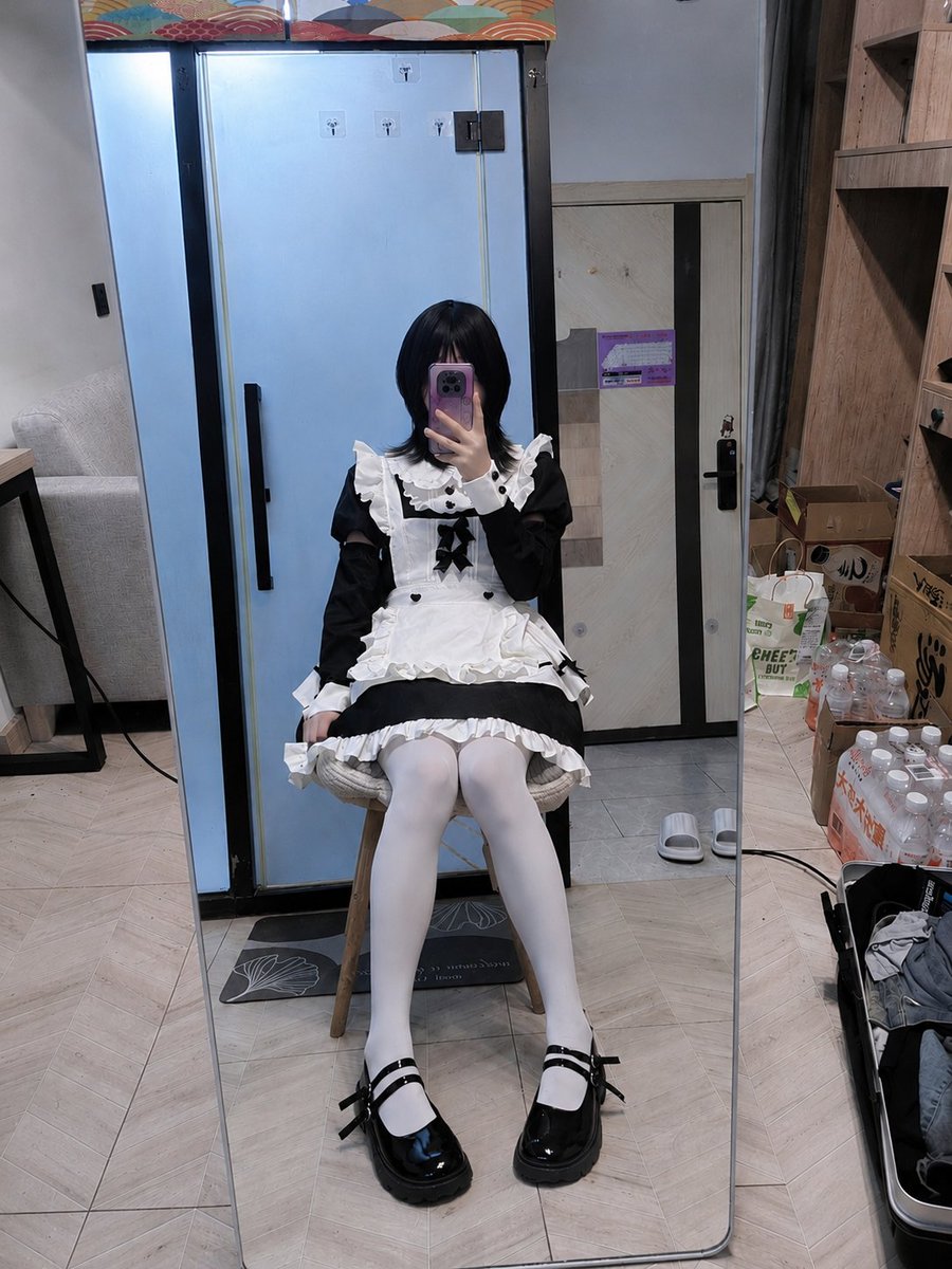 cutefrisks's tweet photo. 七夕了，女仆很高兴为你服��。(主播七夕有空，想给主播发红包的可以抓紧了🌚)#男娘 #伪娘 https://t.co/gPfYgicl5V