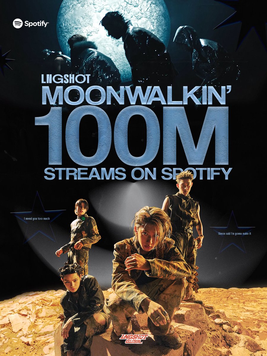 LNGSHOTGlobal's tweet photo. LNGSHOT’s “Moonwalkin’” has officially surpassed 100 million streams on Spotify! 🔥

Thank you, SHOTTIES, for making this milestone possible! Let’s keep streaming and continue making every stream count toward the next milestone! 🤞🏻

MOONWALKIN 100M ON SPOTIFY
#Moonwalkin100M
#LNGSHOT #롱샷