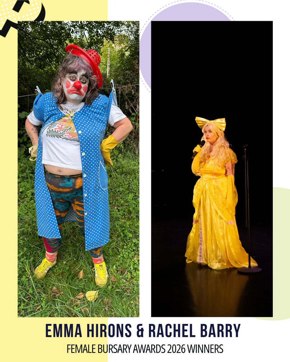 PhysicalFest's tweet photo. MEET OUR 2026 FEMALE BURSARY WINNERS

We’re delighted to introduce Emma Hirons and Rachel Barry, the recipients of the Physical Fest 2026 Female Bursary.

Two artists. Two bold and distinctive works. One special evening celebrating new female-led physical theatre. https://t.co/KBCIzjzVJf