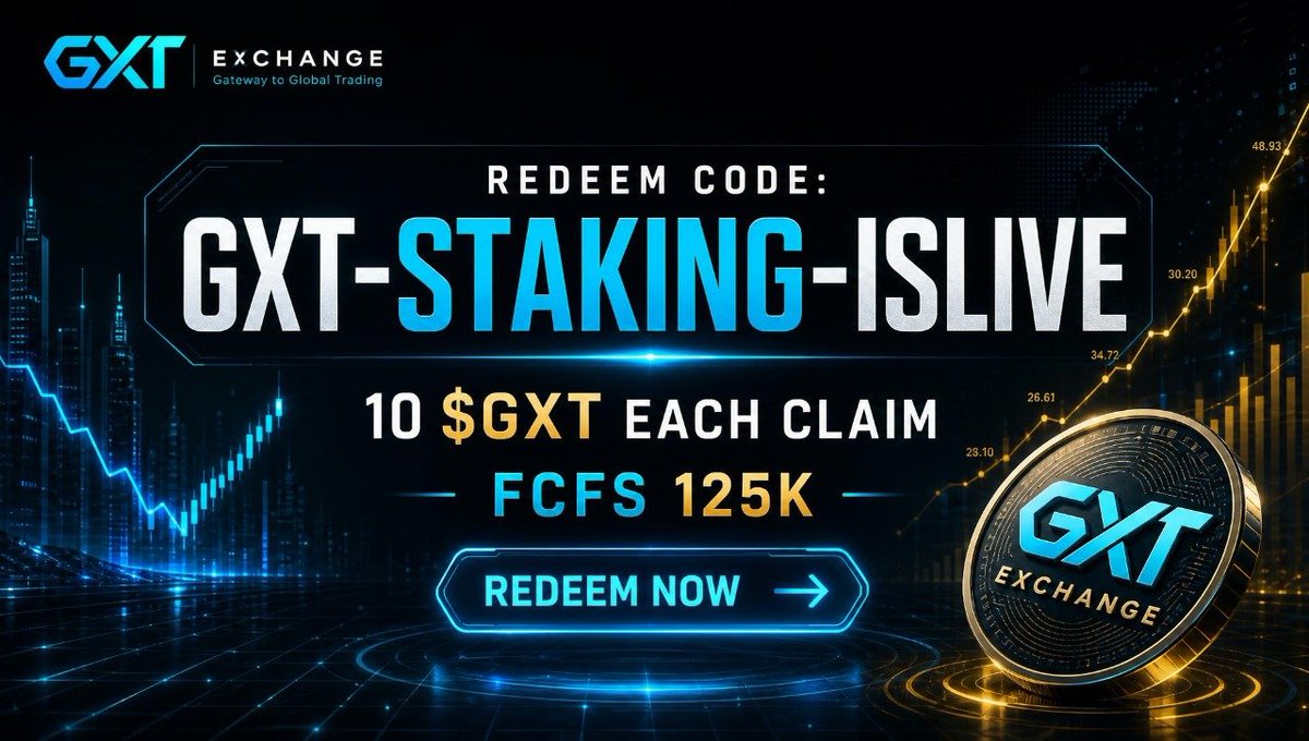 GXTExchange's tweet photo. 🎁 Redeem Code- GXT-STAKING-ISLIVE 
and grab 10 $GXT instantly!
FCFS 125K - limited spots, claim yours now 👇
🔗 https://t.co/QLsYs5s7xu

#GXT #GXTExchange #RedeemCode #FreeGXT #CryptoRewards #Staking #Airdrop #Web3 #GXTListing #CryptoExchange #Altcoin https://t.co/UtKuXclAbb