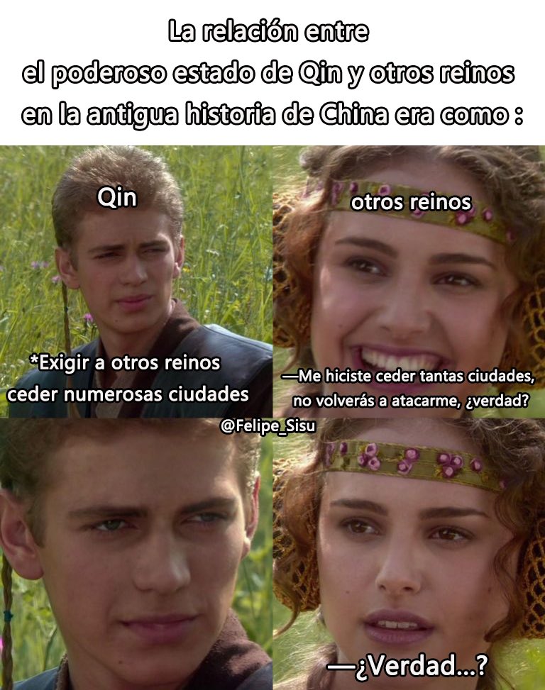 Felipe_Sisu's tweet photo. Los otros reinos hicieron concesiones repetidamente, debilitando progresivamente su propia fuerza, hasta que Qin finalmente logró la unificación. Si la historia pudiera desarrollarse de nuevo, ¿crees que los otros reinos habrían podido encontrar la manera de romper el estancamiento🤔?
#meme #memeespañol #historia