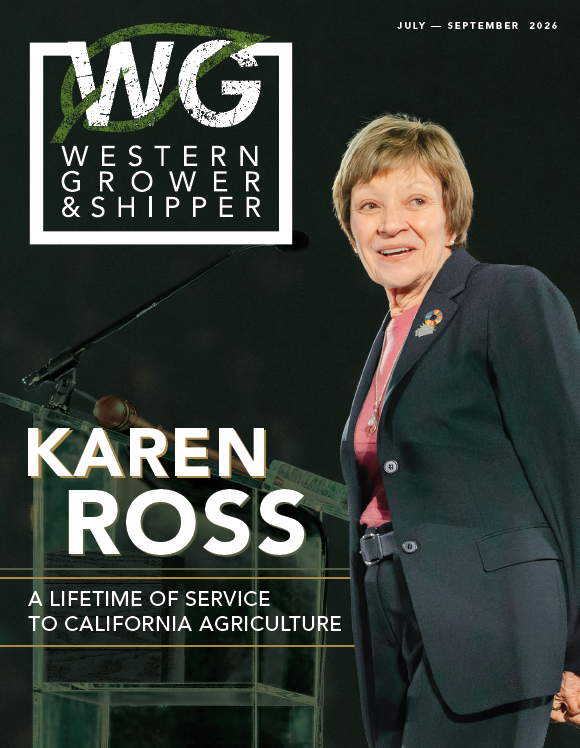 WesternGrowers's tweet photo. The Q3 2026 digital issue of the Western Grower & Shipper magazine is available for online viewing.

In this issue, we celebrate California Secretary of Food and Agriculture (CDFA) Karen Ross as she reflects on 16 years of leadership, resilience and service to the state’s agricultural community.

Find the full digital edition of the issue here: https://t.co/ODL9jtFNTi