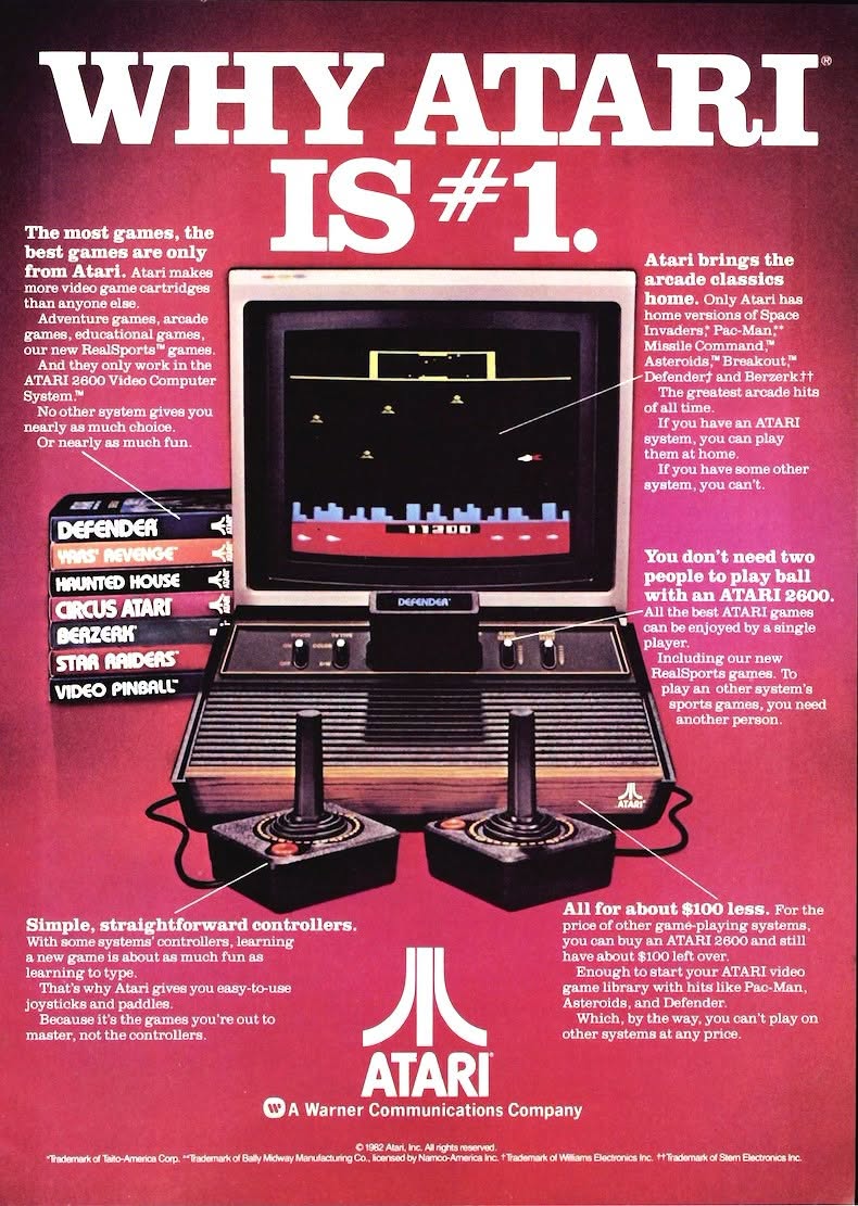 ZXRetro's tweet photo. Why Atari is #1 magazine ad from 1982. https://t.co/IYKucSDLaH