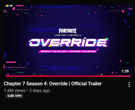 Rezztro's tweet photo. Can whoever manages Fortnite's YouTube channel please change the Override trailer thumbnail to the keyart?

The trailer can get so much more views with the keyart as the thumbnail, it's much more attention grabbing and will make people curious and click on the trailer. https://t.co/jKXSLxhh9l