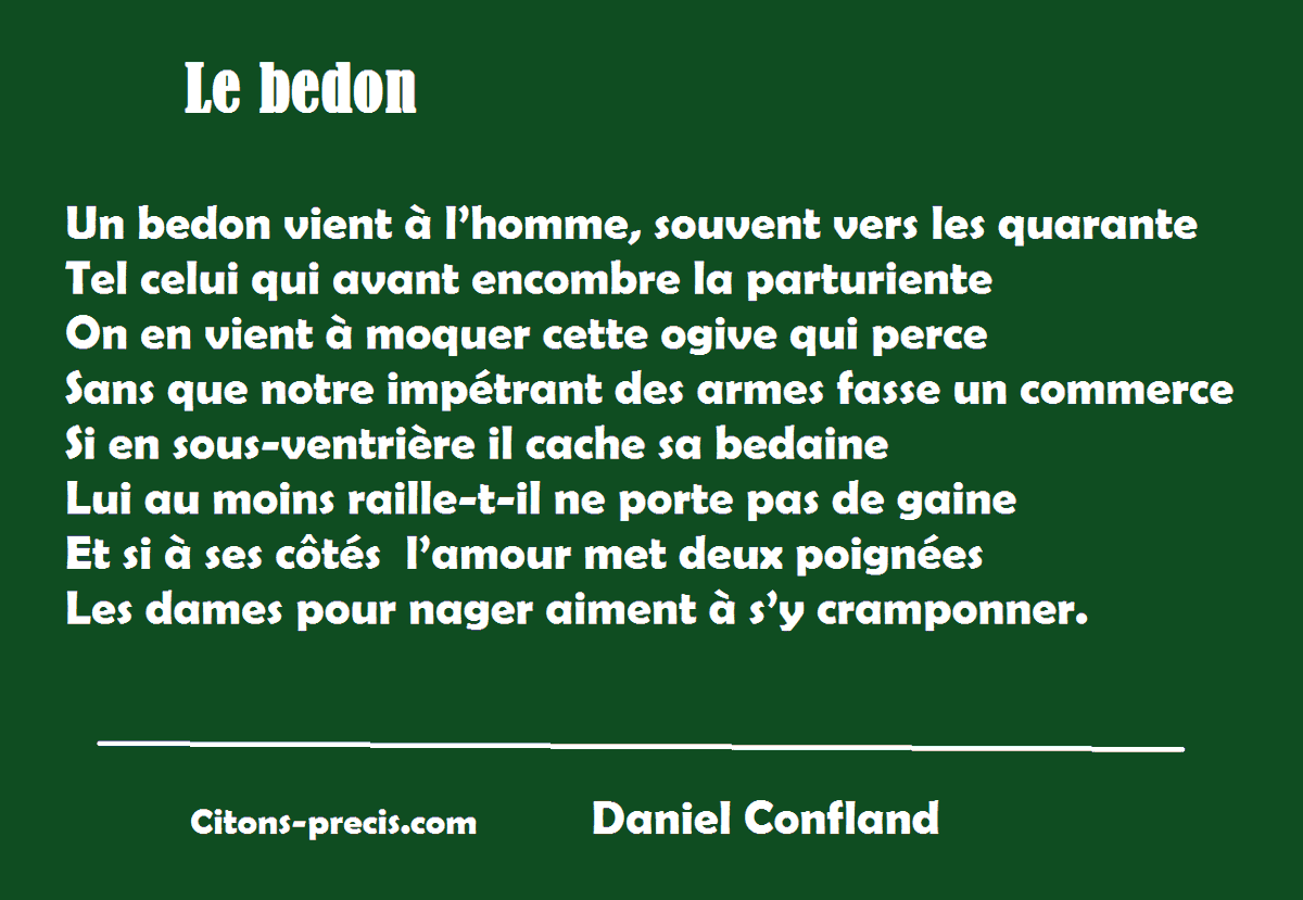 ConflandD's tweet photo. Une pensée poétique : Le bedon (Daniel Confland) https://t.co/l4k8YqDtMN