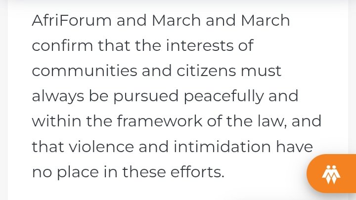 willardwans's tweet photo. @kalliekriel @afriforum @MarchAndMarchSA Is there a clause (in your collaboration) that if March &amp; March continues with violence &amp; intimidation the collaboration will be cancelled? https://t.co/aSUguSIPVt