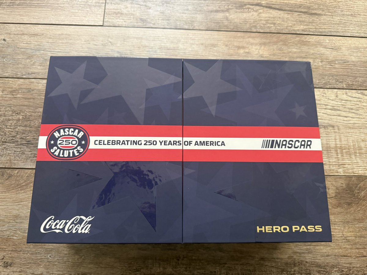 godiswatching90's tweet photo. It is an absolute honor to be selected by NASCAR and Coca-Cola as one of the 250 Hero Pass recipients.   Got a cool little package in the mail today.  Thank you @NASCAR and @CocaCola for this truly amazing gesture.  Looking forward to the next 20 years of racing and beyond! https://t.co/cxyVyLAQuL