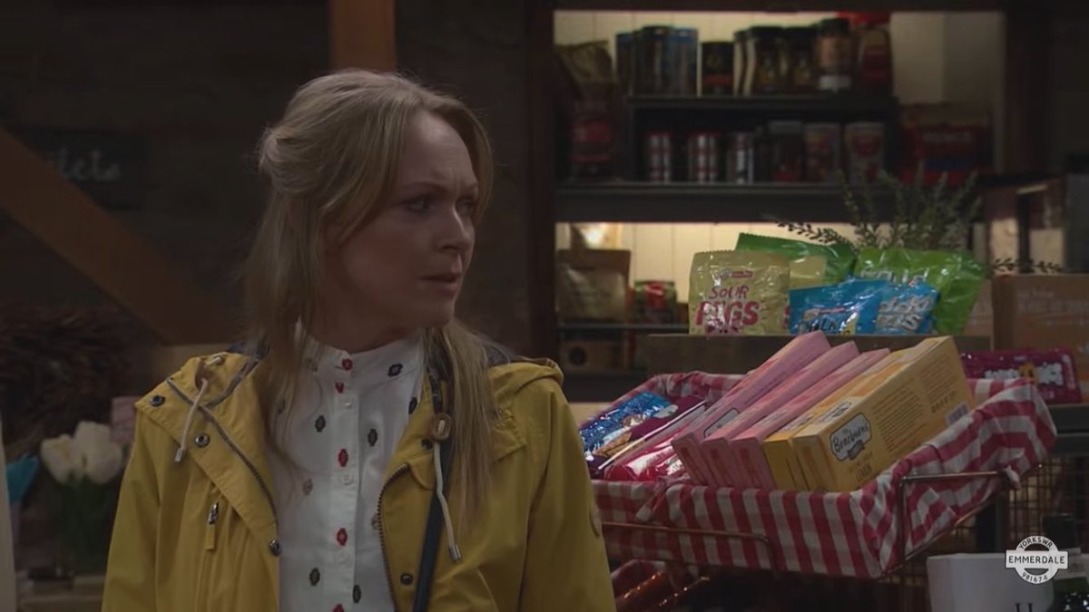charitysdinglee's tweet photo. “we know you charity” 
The person who actually knows Charity better than anyone. One look at her in the shop and she could tell something was wrong straight away!! There’s no way Ness will believe Charity if she tells her she deliberately meant to kill Todd
#Emmerdale https://t.co/bSoGCWC387