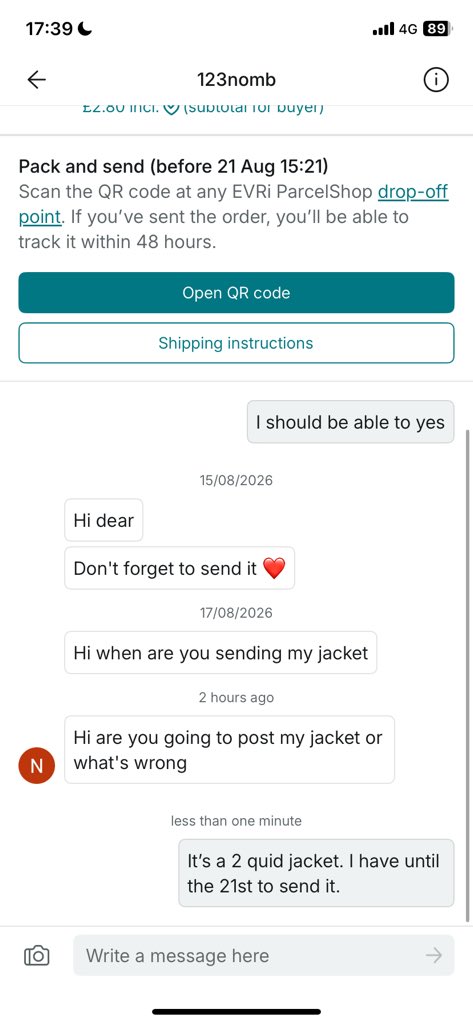 laurennUTD's tweet photo. IT’S A TWO POUND JACKET. 

The minute they said ‘hi dear don’t forget to send it’ I thought no I’m not sending it til the last day now 😂 https://t.co/uIkZtNaLjt