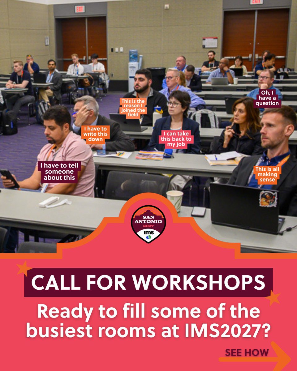 MTT_IMS's tweet photo. Proposals for IMS2027 Workshops are officially open! Have an idea that's bound to fill one of the busiest rooms at the symposium? Submit it now. 👇 
Deadline: 14 September 2026

Learn more: https://t.co/9iP9NFJH4x 

#IMS2027 #RF #Microwave https://t.co/ZLCNVUvpOs