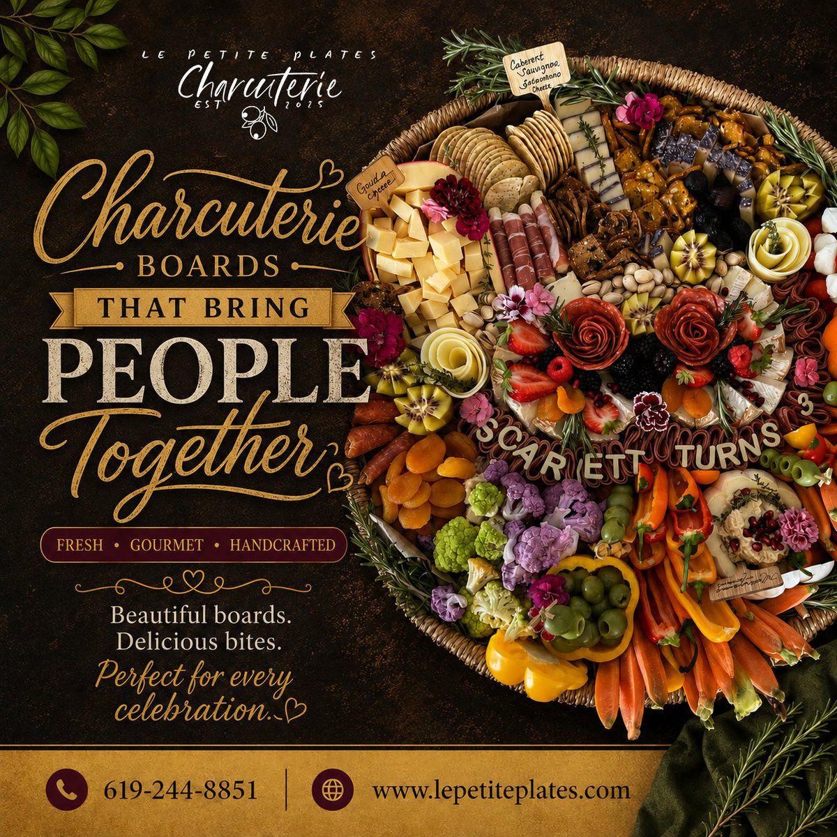 LePetitePlates's tweet photo. Charcuterie boards that bring people together. 

Beautifully curated, fresh, gourmet, handcrafted for every gathering, celebration &amp; craving. 

SD  | 619-244-8851 https://t.co/4xxeFhfa60

#CharcuterieBoards #FreshGourmetHandcrafted #LePetitePlates #SanDiegoCharcuterieDelivery https://t.co/PHjHjVvg2I