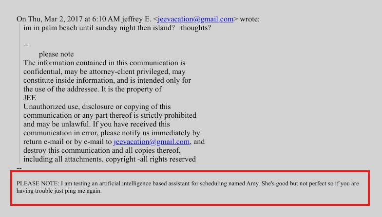 trenchenjoyor's tweet photo. This is crazy in epstein files 
 Epstein was using AI based assistant named AMY 
https://t.co/CpNfY0zJBL https://t.co/0Km24TwrFL