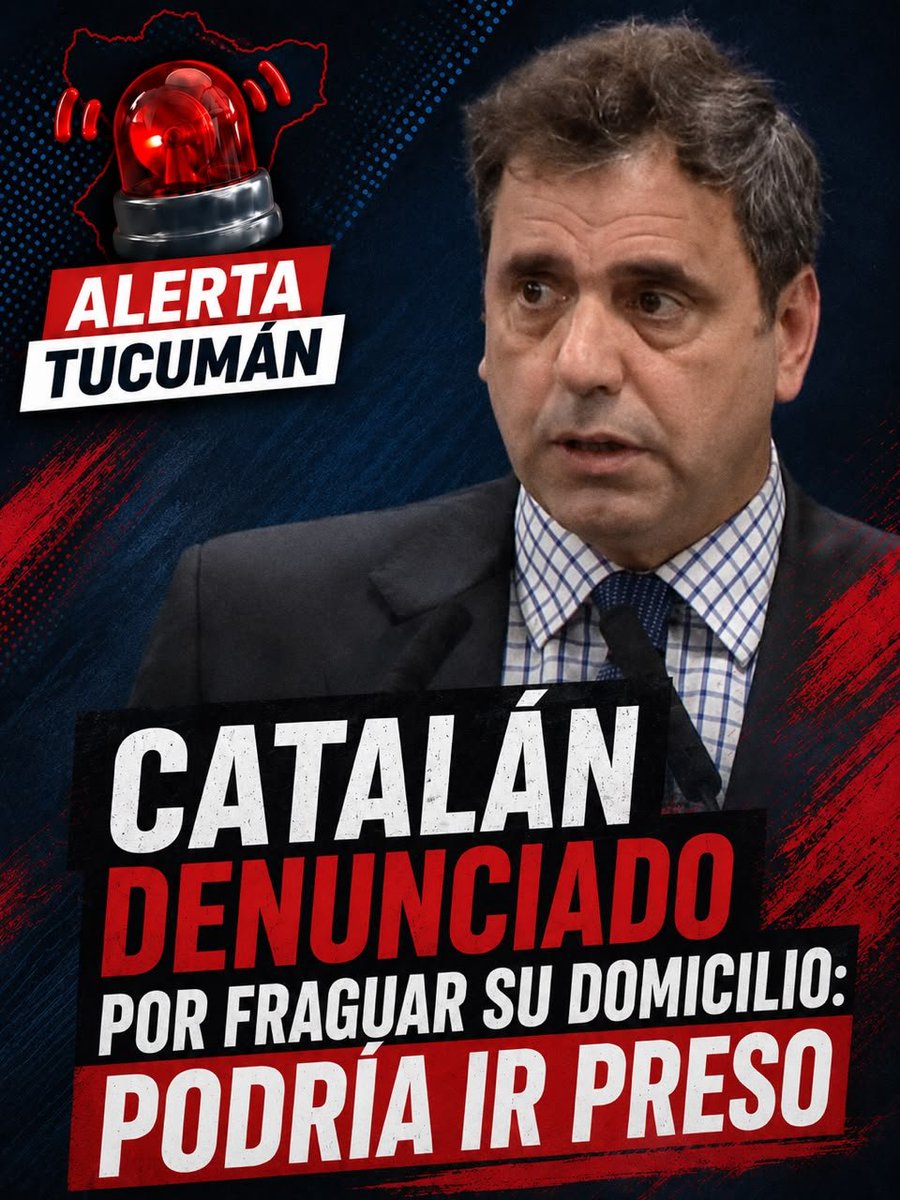 Tucumanalerta's tweet photo. 🚨 CATALÁN Y PELLI, DENUNCIADOS PENALMENTE POR SUS DOMICILIOS

La Justicia Federal deberá investigar si los referentes de LLA falsearon sus domicilios para cumplir los requisitos electorales de cara a 2027. La denuncia también apunta al RENAPER https://t.co/G6vQyvjTZp