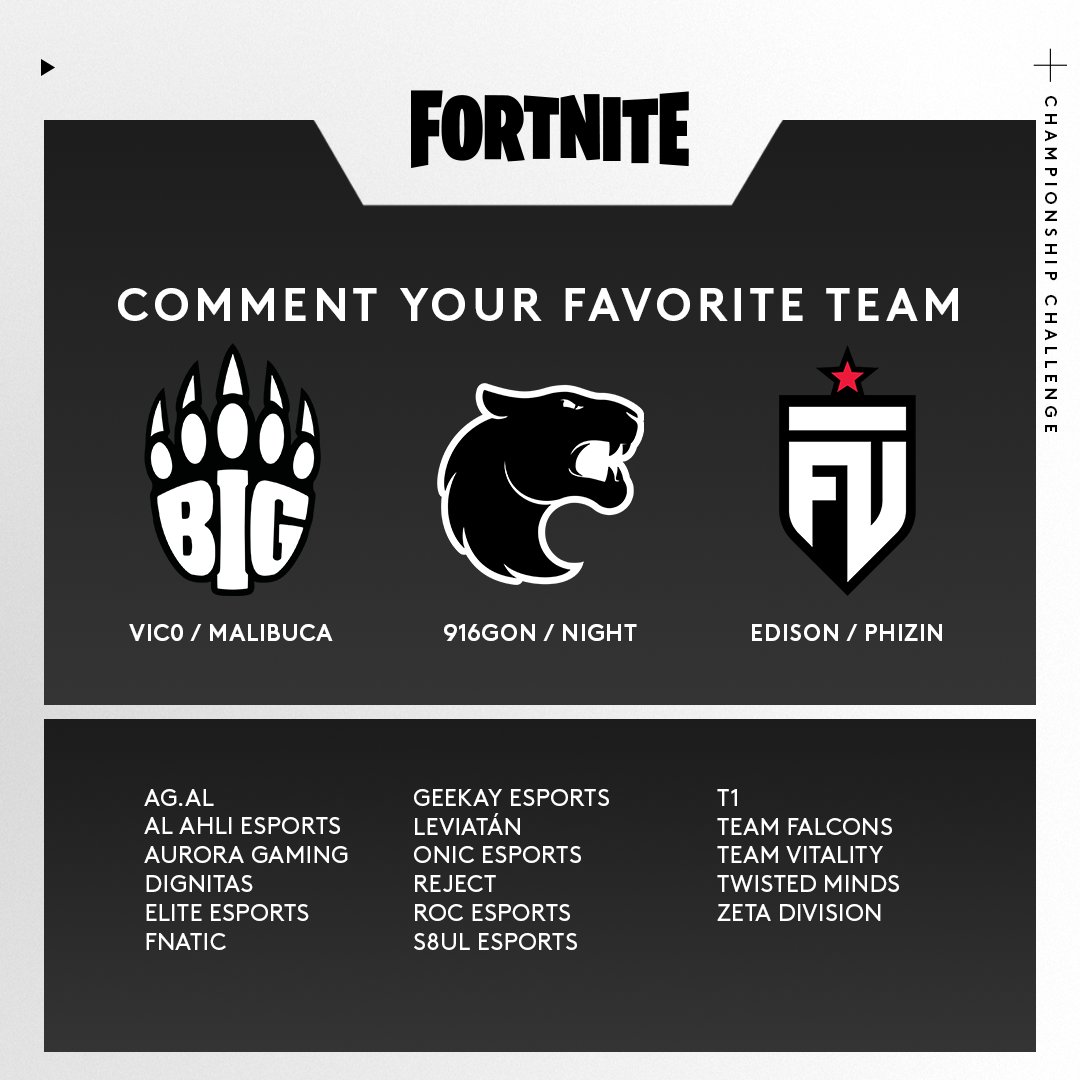 LogitechGesport's tweet photo. Choose your EWC Fortnite champ. Take home a PRO X2 SUPERSTRIKE. 🏆

Hit us with your winning predictions in the comments for a chance to win a team-themed mouse. 🖱️

Click the link below to validate your entry: 
https://t.co/5eumZii9d9

s/o: @FURIA
@BIGCLANgg
@FUTesportsgg https://t.co/ZxppQBuvoT
