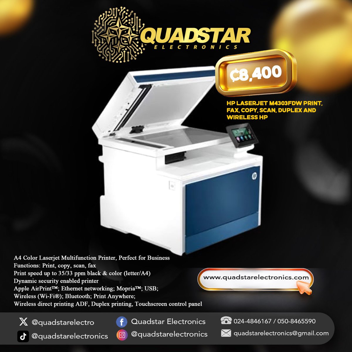 quadstarelectro's tweet photo. Discover HP Printers at Quadstar Electronics—designed to keep your workflow smooth, efficient, and professional.
📩 Contact us today.

Call/WhatsApp- 0508465590/0244846167

Visit our website for more information 

https://t.co/bjcluEhsVT

#quadstarelectronics #hpprinters #laptops https://t.co/Fo0OkHDrfN
