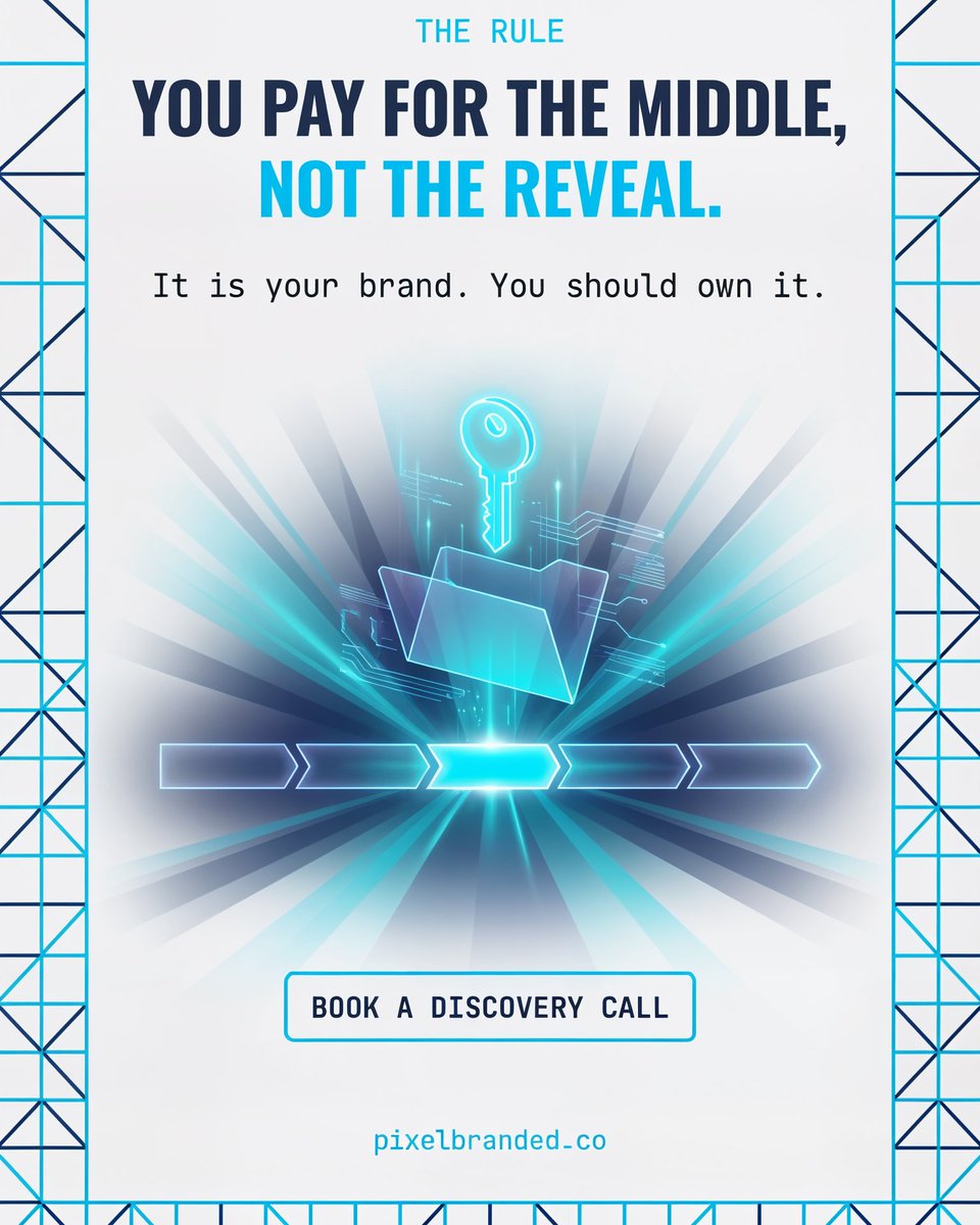 PixelBrandedCo's tweet photo. You pay for the middle, not the reveal. The week 3s are the movie. Full article: link in bio (5/5) https://t.co/Wmj3K1QqEt