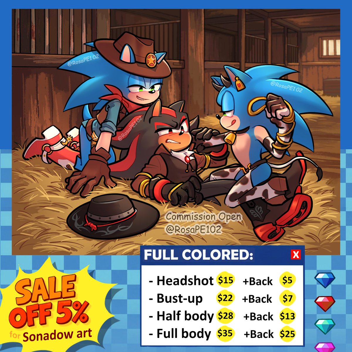 RosaPE102's tweet photo. UPDATE my commission sheet
- Flat color ➡️ now have slight shading
- Full color ➡️ now have Background (if you want)
- #Sonadow #Shadonic comm on SALE https://t.co/YPJyNO0pXP