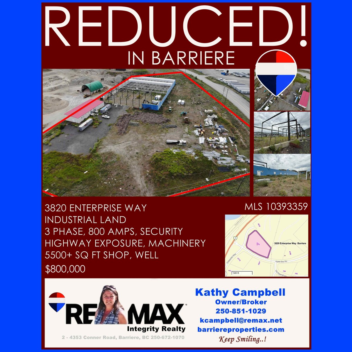 ReMaxBarriere's tweet photo. REDUCED PRICE! 5 ACRES INDUSTRIAL W/SHOP, POWER, WATER &amp; MORE!
3820 ENTERPRISE WAY, BARRIERE, BC ~ $800,000
https://t.co/HNmGjKAG4e https://t.co/pqs6e8rvuM
