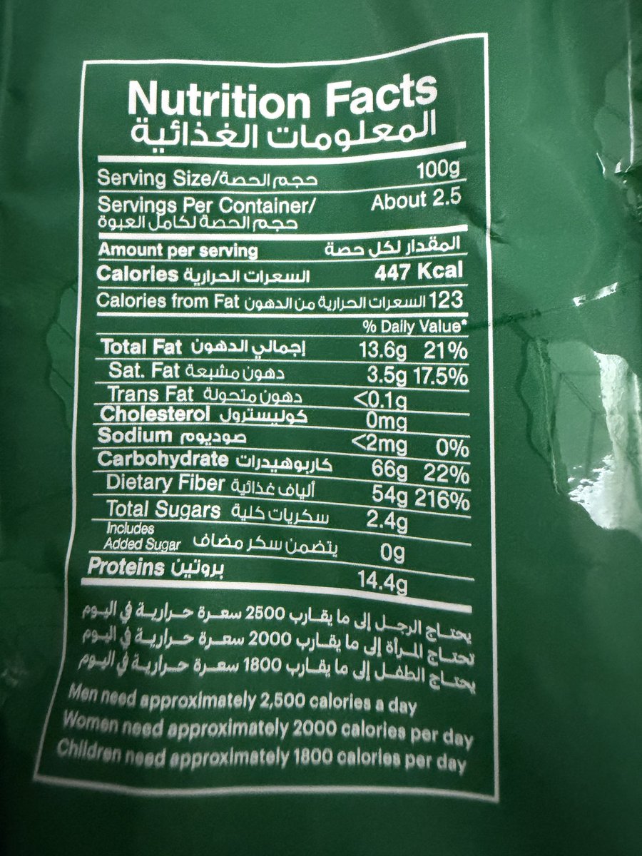 xxockx's tweet photo. الإخوة في @barnscoffee 
هذه قهوة محمصّة وطازجة على حسب قولكم 
لكن الغريب المعلومات الغذائية لحبوب الإسبريسو لديكم ! 
وبناءًا على المعلومات الغذائية بإفتراض إنها صحيحة المفروض السعرات 494 وليس 447 
ونسبة الألياف يعني نصف الكمية ألياف وذي كمية ماتوجد الا في المكملات ، البروتين 14 ؟؟!! والكاربوهيدرات 66 هههههههه ؟؟؟ 

@Mans0our وش رايك يامرجعنا ؟؟ 

@Saudi_FDA الإخوة في هيئتنا الموقرة .. قراركم ممتاز .. لكنه يفتقد إلى التطبيق الصحيح والحسبة الصحيحة.