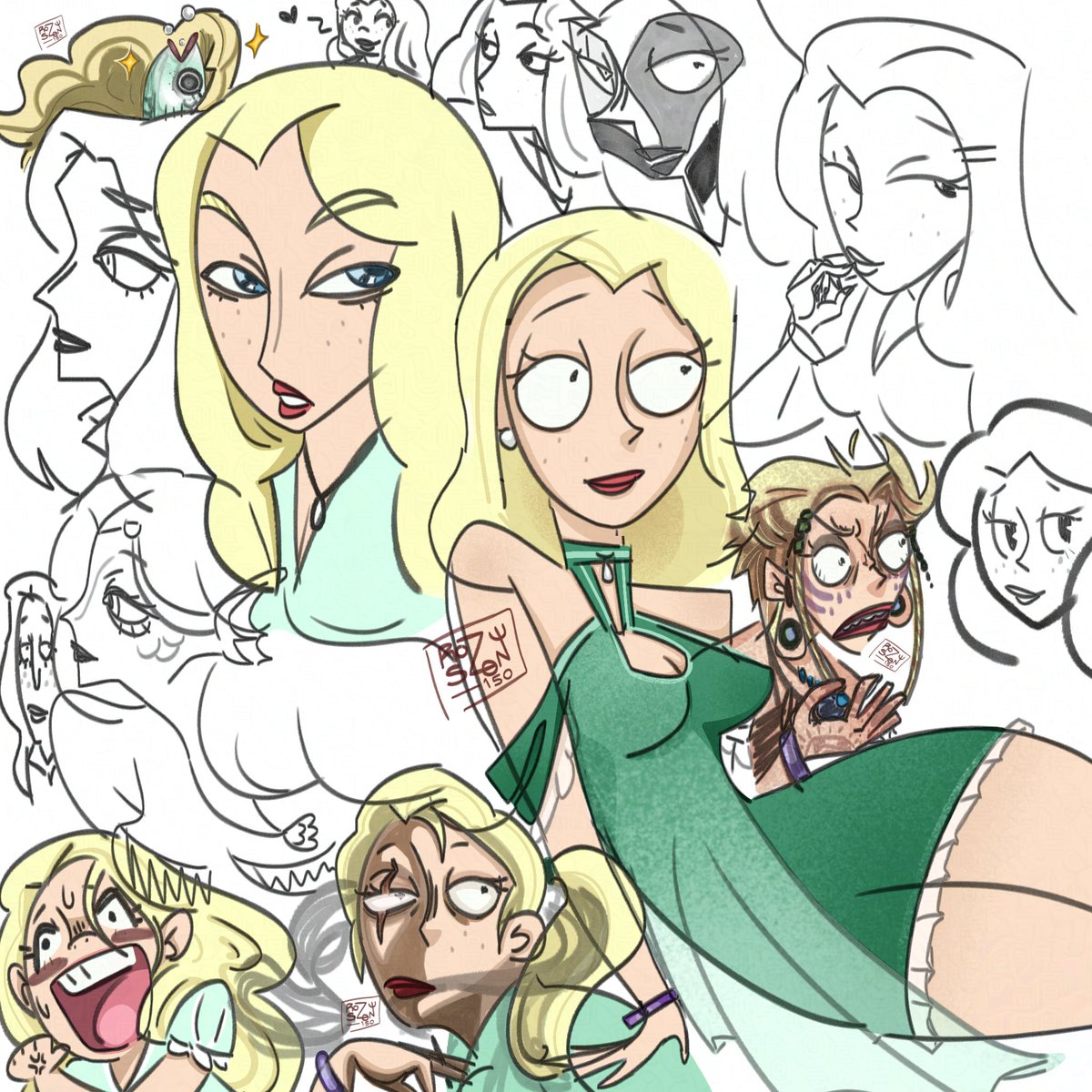 ROZUSON150's tweet photo. Rick and Morty art style is so fun to doodle #rickandmorty #dianesanchez https://t.co/cSwXcGaIDy