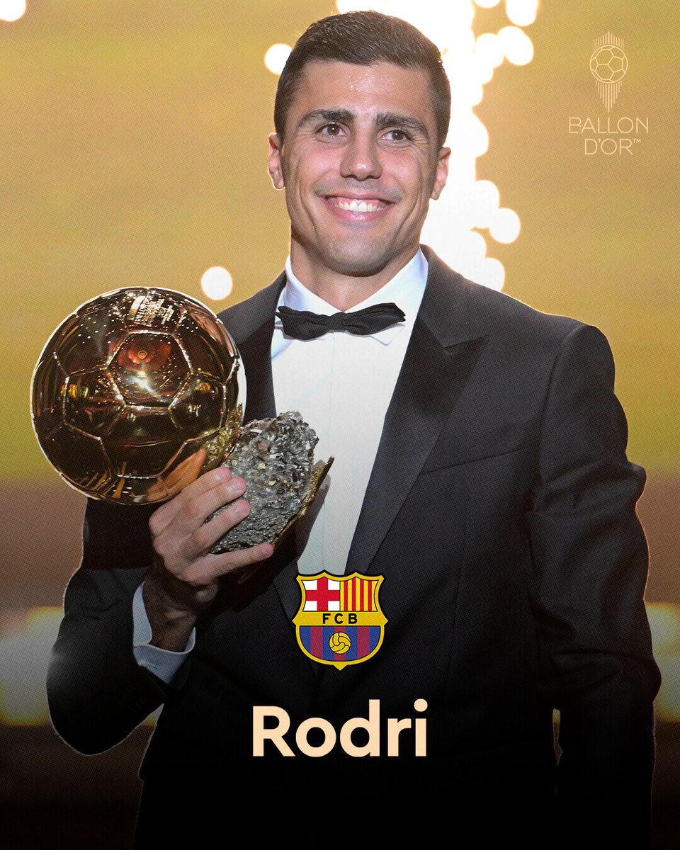 ballondor's tweet photo. GOLDEN LEGACY CONTINUES IN BARCELONA! 🌕✨

Rodri officially joins the exclusive club of Ballon d'Or winners who have worn the Barça shirt. 👑🔵🔴

Do you remember them all? ➡️ Explore the complete list on https://t.co/u9F1CpaqRi

#ballondor #rodri #barcelona https://t.co/NU66al8aeN