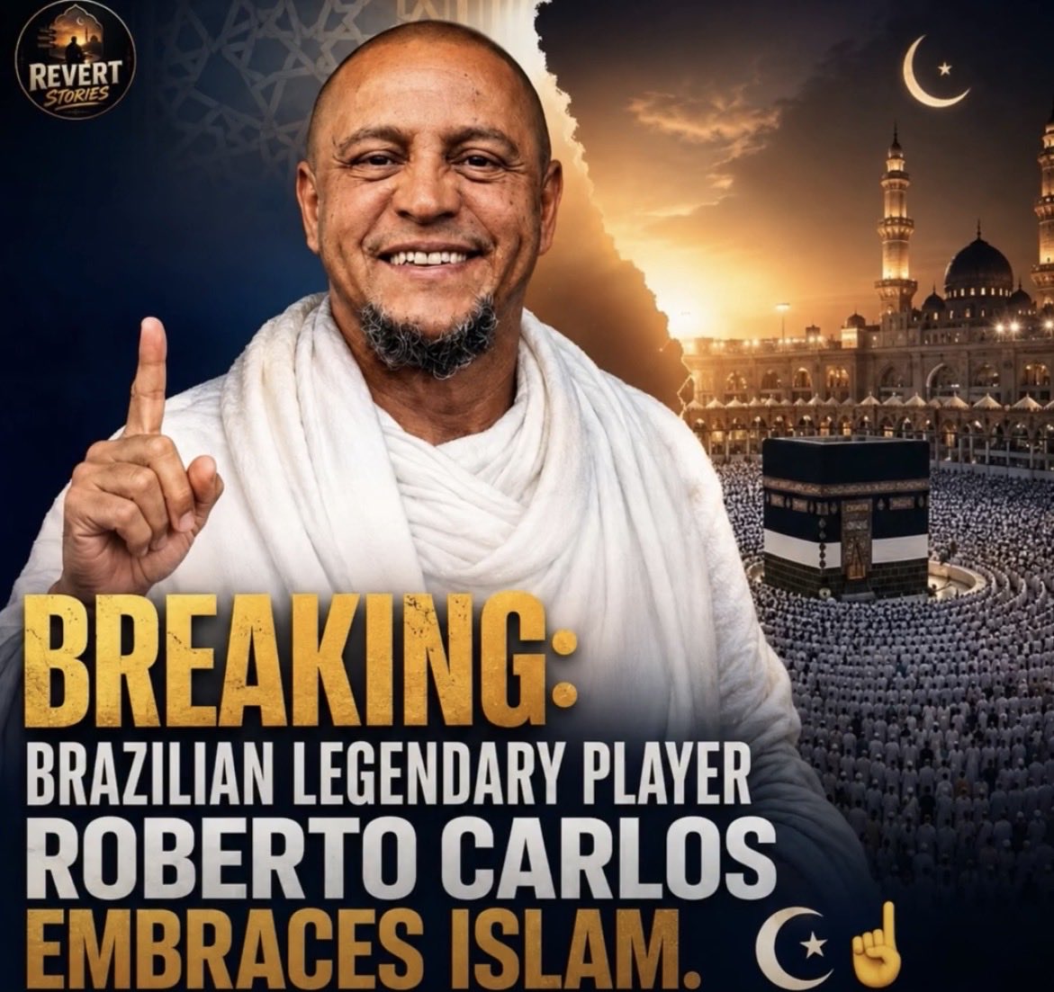 MercifulMessage's tweet photo. Allahu Akbar! 

Legendary Footballer Roberto Carlos

Officially becomes MUSLIM https://t.co/aBhzIZLNN2