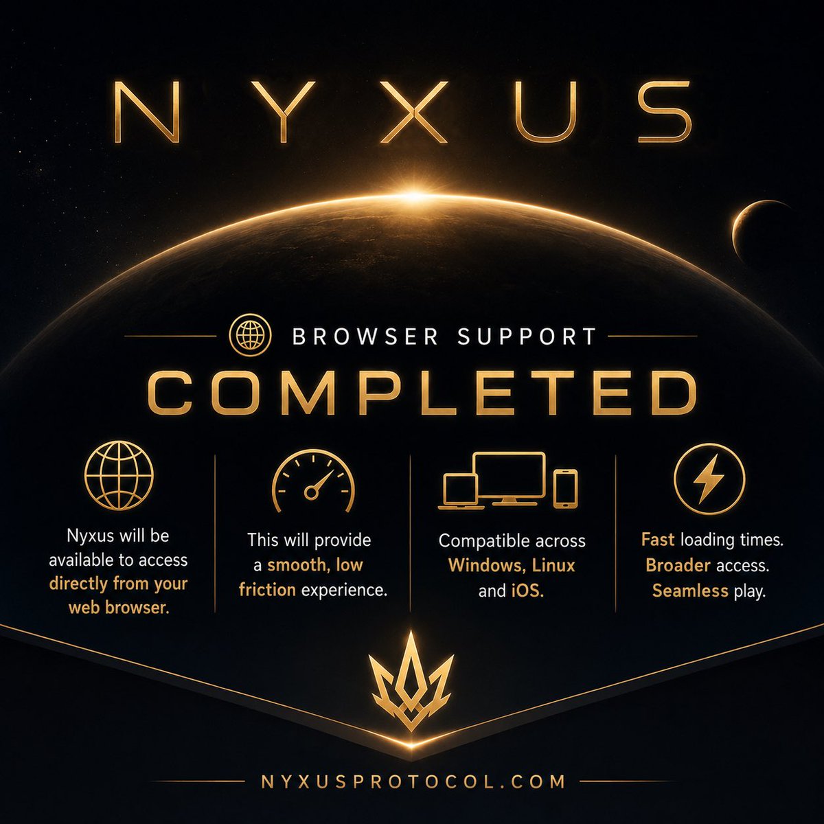 NyxusProtocol's tweet photo. Another major piece of Nyxus Protocol is now in place.

Browser support is complete. https://t.co/5Ec5SNHkD1
