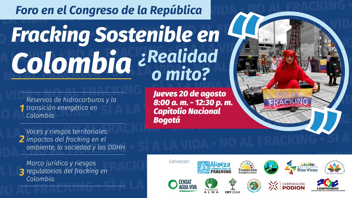 NoFrackingEnCol's tweet photo. Este jueves puedes ser parte de esa conversación 🎟️ Inscríbete y ayúdanos a que más voces lleguen al Congreso.
https://t.co/RRtegBtTjY

#TransiciónEnergéticaJusta https://t.co/CrGpnrQAOp