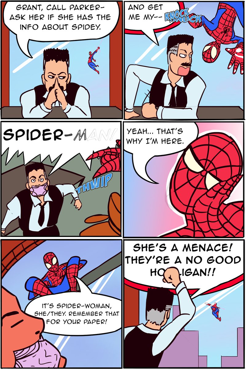 Emma_Dacat's tweet photo. Transfem Spider-Woman makes herself known https://t.co/bST7x7y1J9