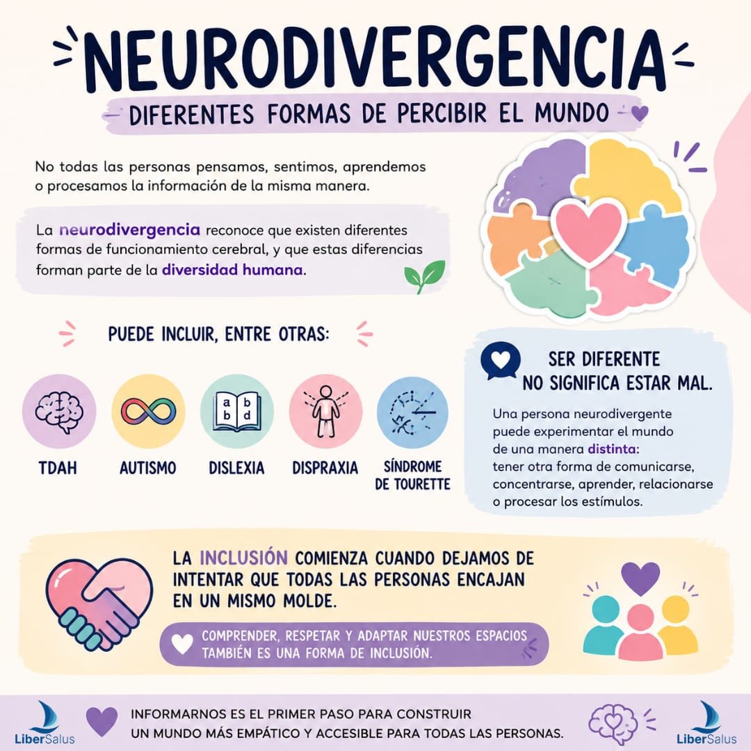 LiberSalus's tweet photo. Neurodivergencia 💚🧠 #Neurodivergencia #Neurodiversidad #Inclusión #Diversidad #SaludMental #Conciencia #Educación #Empatía https://t.co/G8ucHYAZkk