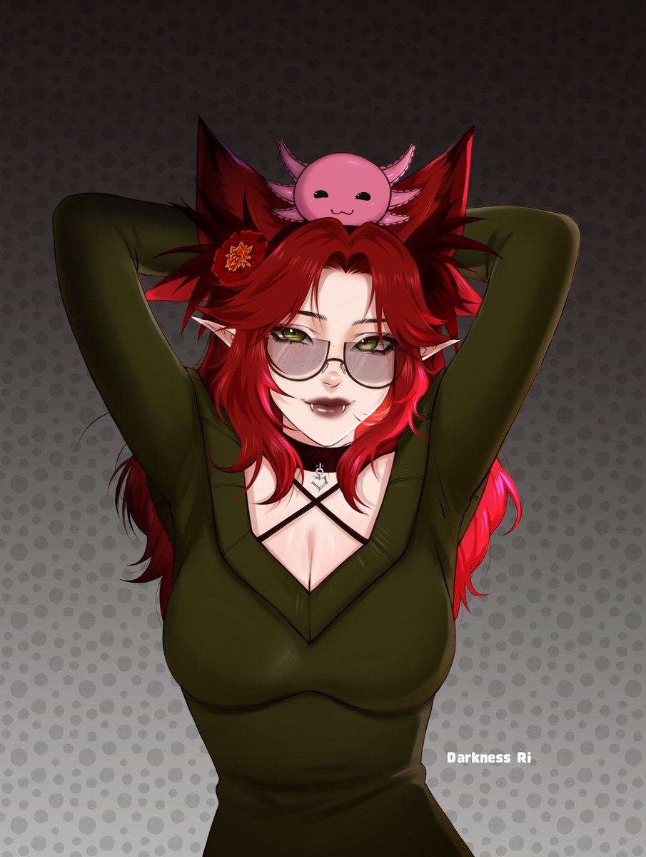 DarknessMoonRi's tweet photo. Art trade for @evil_rise7 💚 https://t.co/5nyVdbndCK