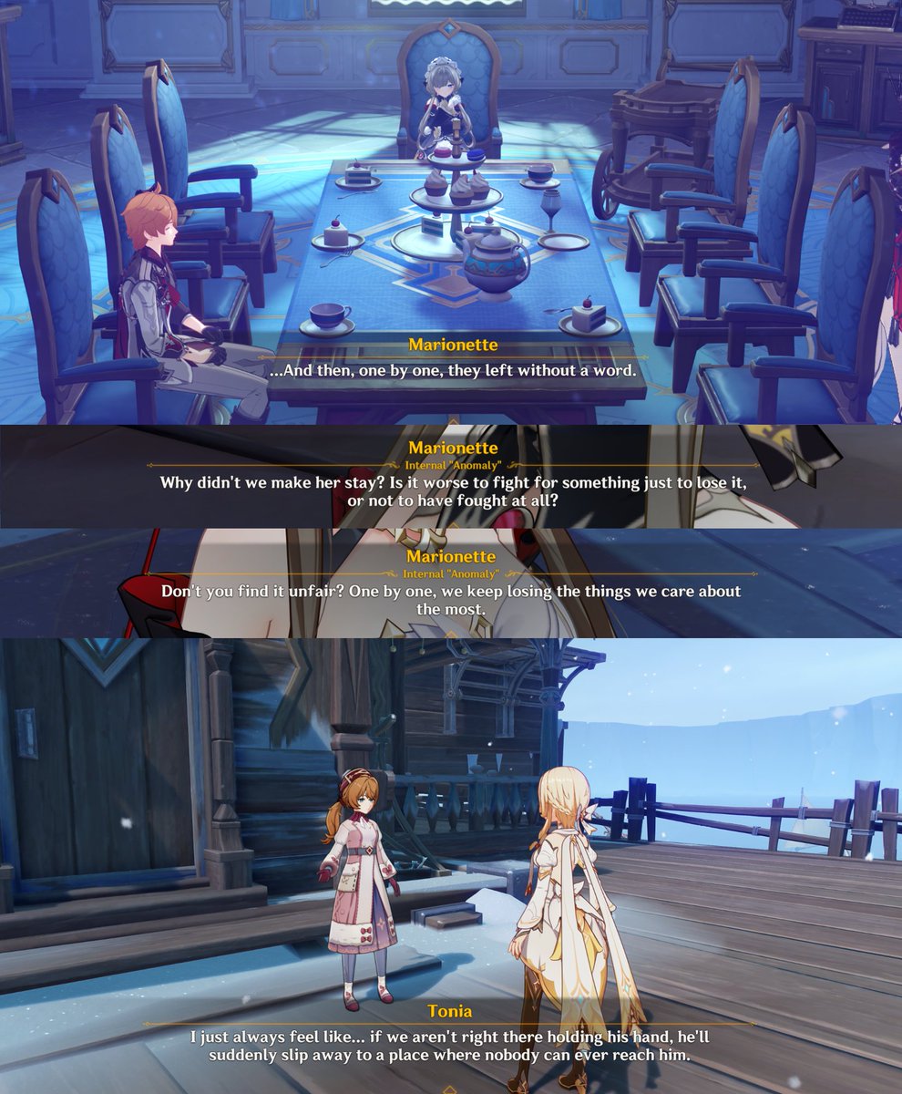 fontainecakes's tweet photo. you know. after losing rosalyne, capitano, and columbina, sandrone is probably closer to tartaglia than before since he'd be the next most-likely to get himself into a situation that he can't be pulled out of... https://t.co/NLetQQQG2B