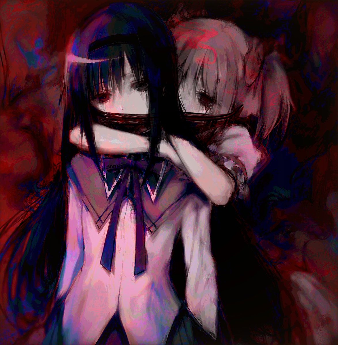 shenshishishi's tweet photo. I'll save you, I swear #MadokaMagica #HomuraAkemi #MadokaKaname https://t.co/g7hFiM2rv0