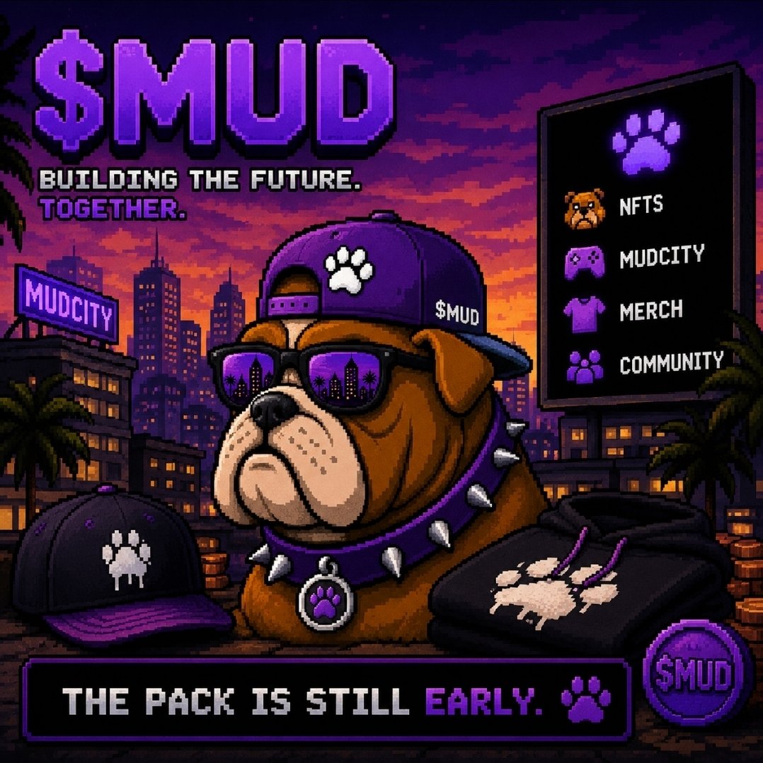 MUDNFTs_'s tweet photo. New day. Same mission. Bigger vision. 🐾

Pixel Bulldogs are only one piece of what we're building.

NFTs. MUDCITY. Merch. Community.

The MUD ecosystem keeps expanding the Pack! Your still early.

$MUD 🐾 https://t.co/5ILfM40lRj
