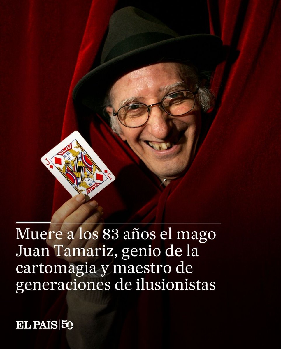 el_pais's tweet photo. 🔴ÚLTIMA HORA | Juan Tamariz, uno de los magos más famosos y uno de los teóricos de su arte más influyentes, ha fallecido en Madrid https://t.co/S2sHOjdJXL https://t.co/5ULO7RhjJy
