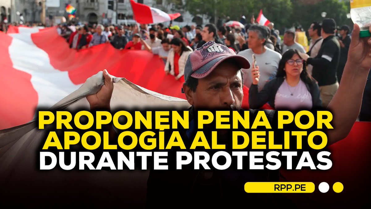 RPPNoticias's tweet photo. ⚖️ Renovación Popular presentó un proyecto de ley que propone sancionar con penas de 4 a 6 años la apología al delito durante crisis políticas o conflictos sociales. La iniciativa plantea que la medida alcance mensajes difundidos en medios de comunicación, redes sociales, plataformas digitales y manifestaciones, e incluye una eventual inhabilitación cuando intervengan funcionarios públicos.

👉https://t.co/JeetCScBf4
#DIRECTOENDIRECTO
