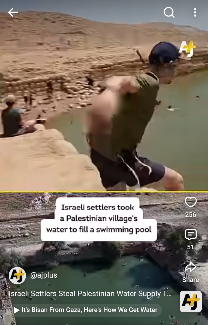 lmrtv6131's tweet photo. #IsNotRealInvaders Stole/Diverted the water from a #PalestinianVillage for their swimming pool-WTF #synagogueofsatan #revelation2:9 #revelation3:9 #FreePalestine Where is God π€π#IndependentNews #Fyp #America #DeathOfJesus #UssLiberty #911 #UssAbrahamLincoln is this your Ally? https://t.co/p93xNISmLe