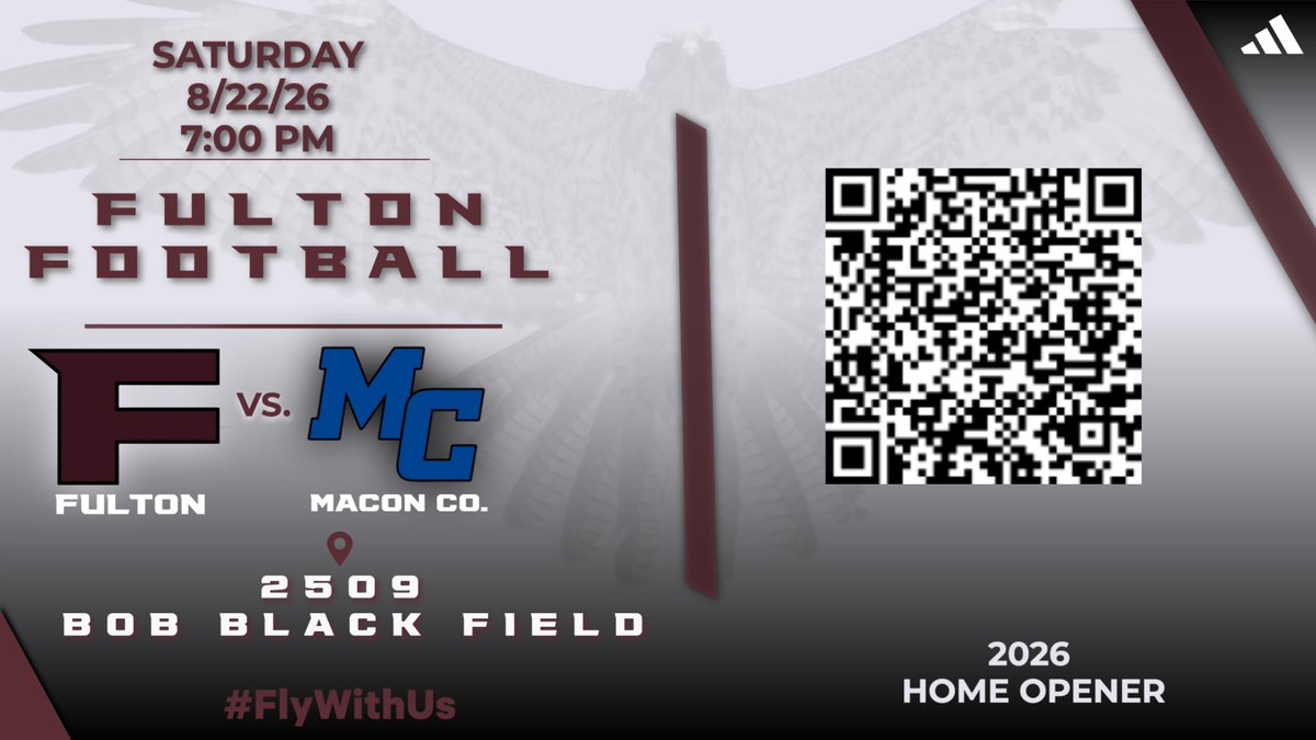 FHSCoachBlack's tweet photo. Skip the line Saturday night. Purchase your tickets here for @FultonFootball home opener vs. Macon County.
Use the QR code or the link to purchase tickets.

https://t.co/7EIdtQqcIU https://t.co/Ig0sv5NsaQ