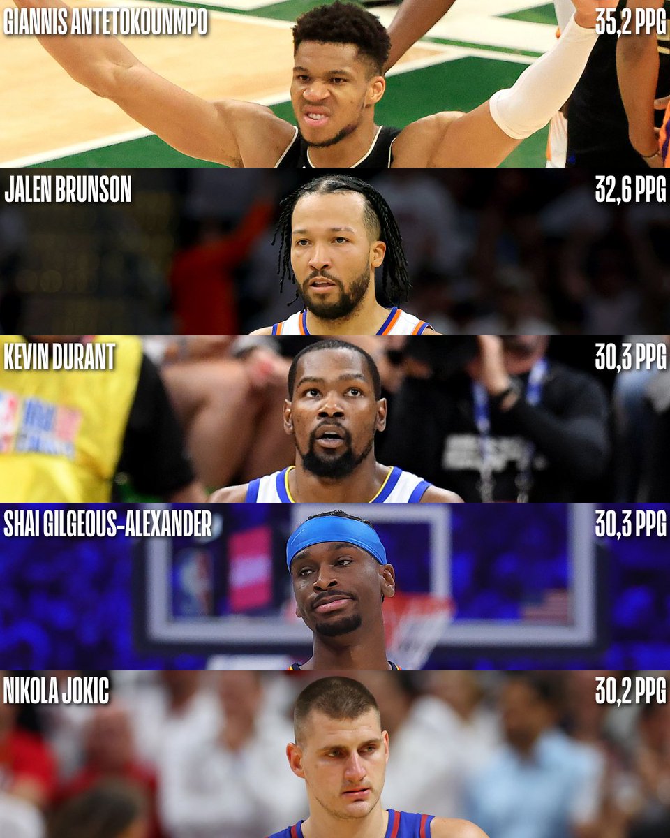 NBABrasil's tweet photo. OS JOGADORES COM MAIS PONTOS POR JOGO EM FINAIS! (APENAS JOGADORES EM ATIVIDADE)
APENAS CAMPEÕES! 😤 Nessa lista só entra quem decide nas Finais! 🔥
#CuriosidadeNBA #NBAStats https://t.co/E4BZ7q4GO8