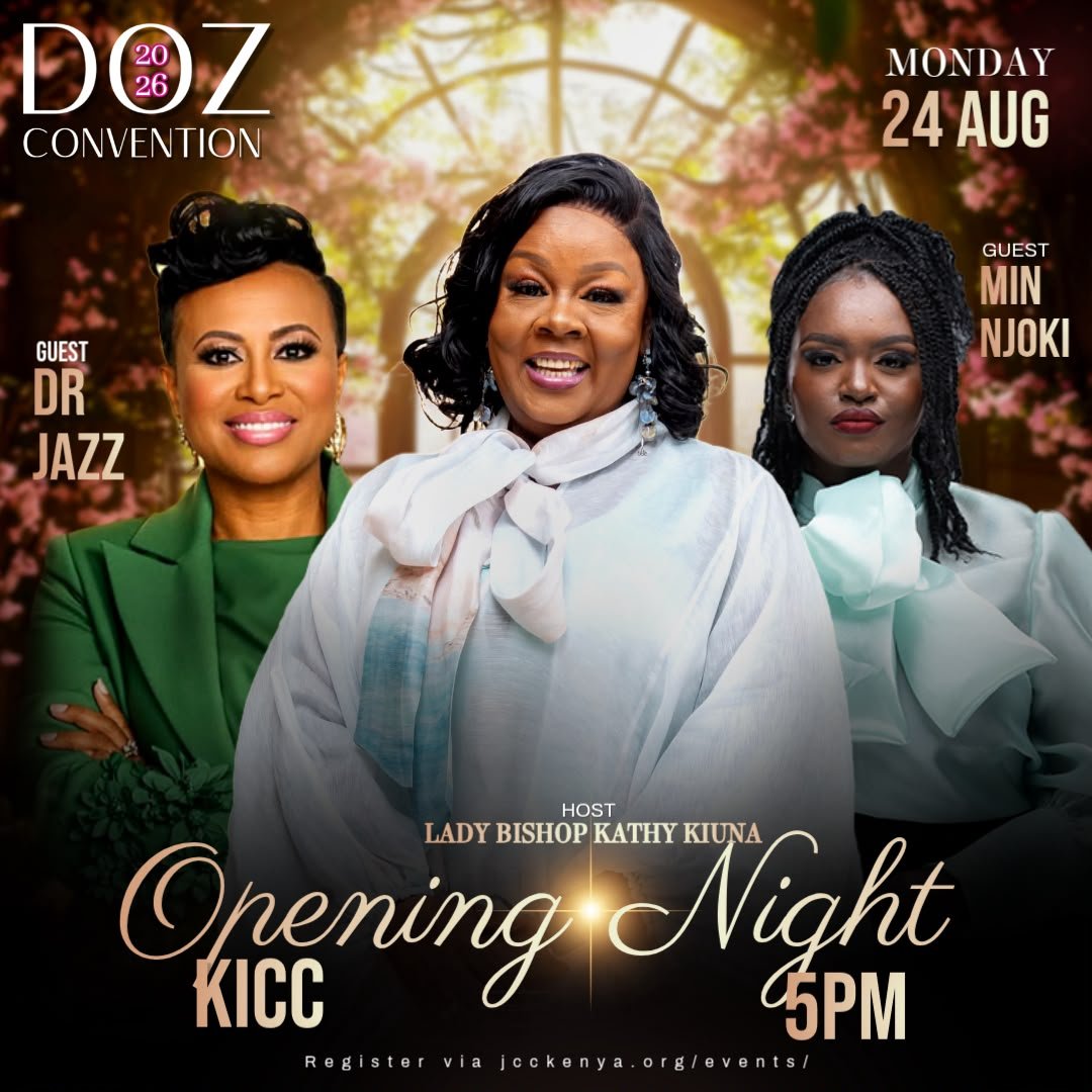 JccKenya's tweet photo. THE OPENING NIGHT IS GOING TO BE POWERFUL! 🔥🔥
Come with expectation. Come ready to receive. There is a table prepared for you.
📌 KICC NAIROBI 
🕔 Monday – 5:00 p.m.
🕘 Tuesday–Friday – 9:00 a.m.
🕐 Saturday – 1:00 p.m.
Register now 
https://t.co/ivq1I2O4W8
#DOZConvention2026 https://t.co/5G9Rzqxtqt