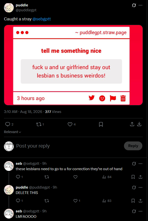 NiceTryRhapsody's tweet photo. @sebgptt You and your BF are genuinely disgusting, end your shit https://t.co/vCSFABiOXP