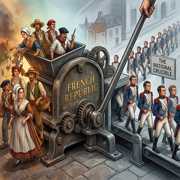 DisruptiveHoriz's tweet photo. 1/10 Nationalism feels ancient, but it isn't. In 1794, millions in France could not speak French. A century later, shared language, schools, newspapers, and armies had turned local identities into national ones. The nation was built, not discovered today. https://t.co/Sg8iZZc10X