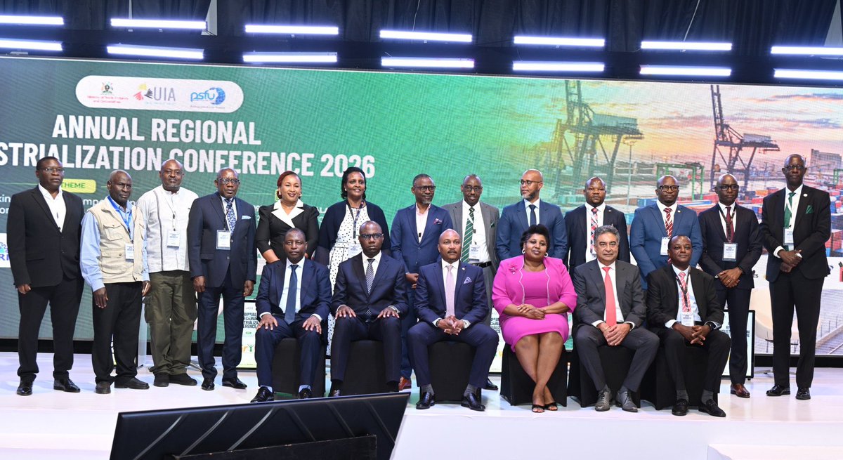henrymusasizi1's tweet photo. Representing H.E. President @KagutaMuseveni
at the 3rd Annual Regional Industrialisation Conference 2026, I delivered the President’s call for stronger Government-private sector partnership to accelerate industrialisation, deepen regional integration and drive sustainable economic transformation.

The conference, held under the theme “Unlocking Industrial Competitiveness through Innovation and Regional Value Chain Integration,” brings together policymakers, industrialists, financiers and private-sector leaders to advance practical approaches to industrial development.

Industrialisation is central to structural transformation, as it creates jobs, adds value to natural resources, expands intra-regional trade in manufactured goods and reduces vulnerability to external shocks.

Uganda’s industrialisation strategy is anchored in the national development framework, with the accelerated development of industrial parks as a key pillar.

The Kampala Industrial and Business Park at Namanve, covering approximately 1,000 hectares, continues to attract investment in manufacturing, logistics, food processing and agro-processing, positioning it as a major production hub for domestic and African markets.

I also highlighted the Sino-Uganda Bio-Industrial Park, covering about 619 acres, which hosts approximately 75 factories employing more than 12,000 people, as part of Uganda’s expanding industrial base.

Government’s industrial parks are designed not only to serve Uganda’s domestic market but also to supply competitive manufactured goods to the wider East African and African markets.

Priority opportunities include agro-processing, leather, textiles, pharmaceuticals, petrochemicals, steel, construction materials and logistics.

I also urged stakeholders to approach East Africa as a shared regional market, rather than as separate national economies. East Africa has a consumer market of more than 400 million people, while the African Continental Free Trade Area opens access to a market of about 1.4 billion people.

I reaffirmed Uganda’s commitment to deepening EAC economic integration, removing non-tariff barriers, operationalising one-stop border posts and expanding access to regional markets.

Achieving Uganda’s long-term 10-fold growth ambition of a US$500 billion economy will require genuine partnership between Government and the private sector.