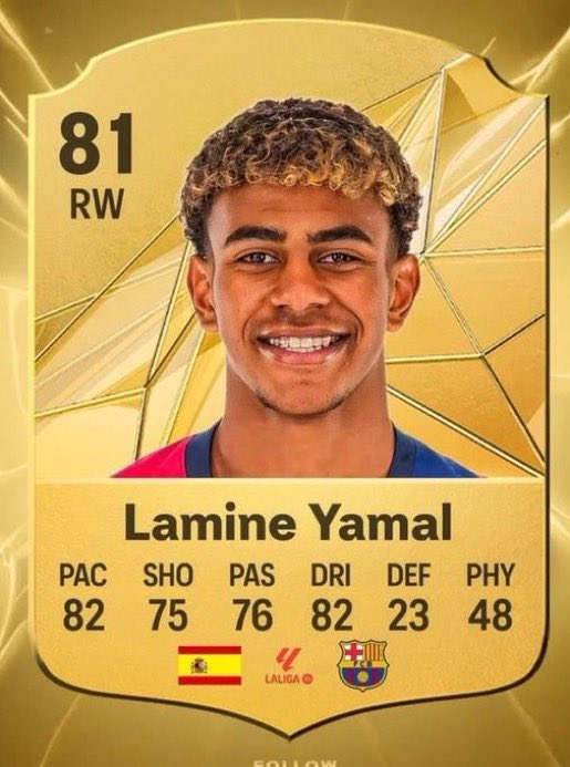FIFAQ8_'s tweet photo. لامين يامال في 3 سنوات فقط باللعبة 🥶🥶🥶

من 81 الى 90 ومن التوب في الريت باللعبة 🔥 https://t.co/U077wEdApy