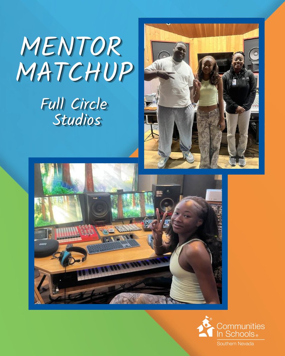 CIS_Nevada's tweet photo. 🎶Through our Mentor Matchup program, student Serenidy got to step into the world of music &amp; recording with Full Circle Studios. Thanks for providing a behind-the-scenes look at the recording process and careers in the music industry.🎤#AllinForKids https://t.co/n5l1XM3bGW