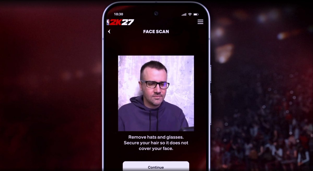 2KDispatch's tweet photo. 2K is introducing a BRAND-NEW NBA 2K HQ app for #NBA2K27 📱🔥

• Create your MyPLAYER build before the new game even releases
• Share your builds with others using a QR code
• Message your teammates and friends
• Track your Crew
• Earn new rewards directly through the app
• NEW & improved Face Scan technology launching August 21
No more waiting for a new 2K to drop before creating your build. 👀